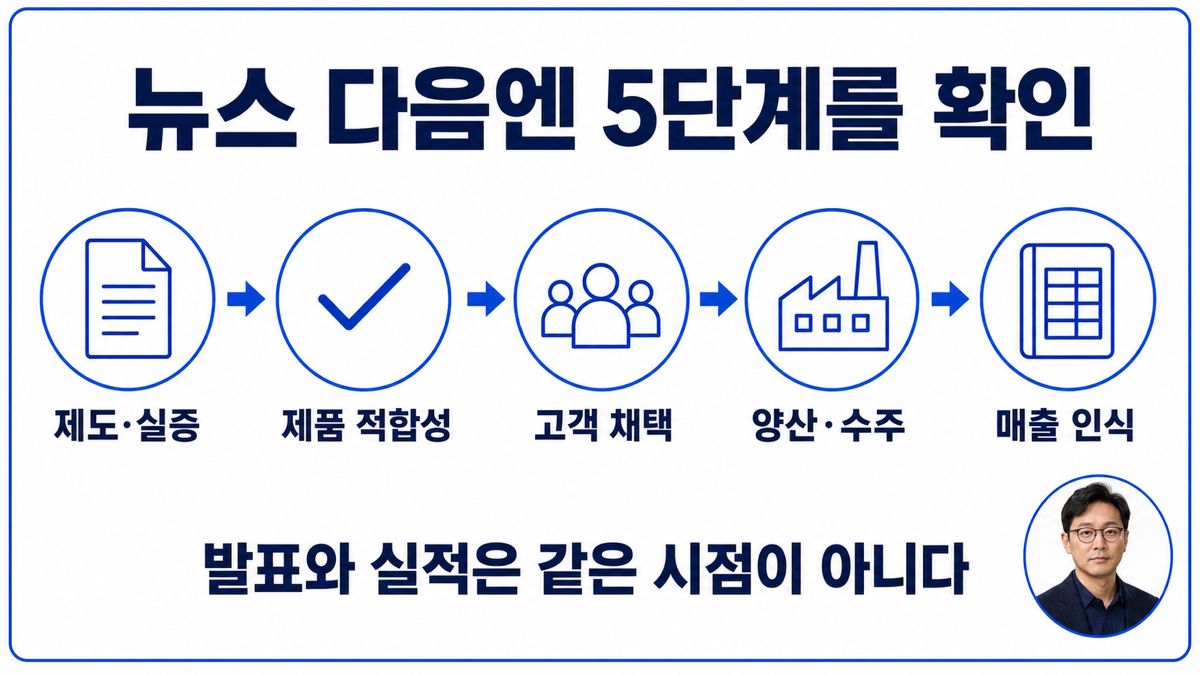 자율주행 관련주를 제도 제품 채택 양산 공시 순서로 점검하는 설명 카드