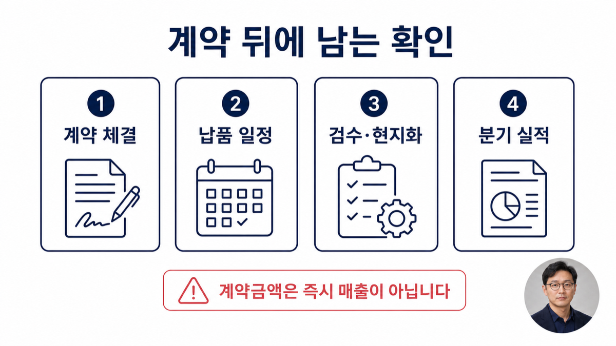 방산 수출 계약 뒤 납품 일정, 검수, 분기 실적을 순서대로 확인하는 체크리스트
