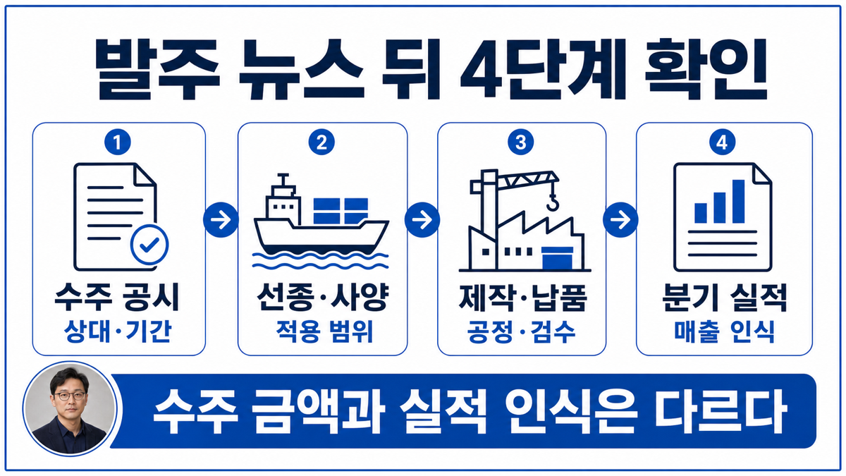 LNG 운반선 발주 뉴스 뒤 수주 계약 제작 납품 실적을 확인하는 카드뉴스