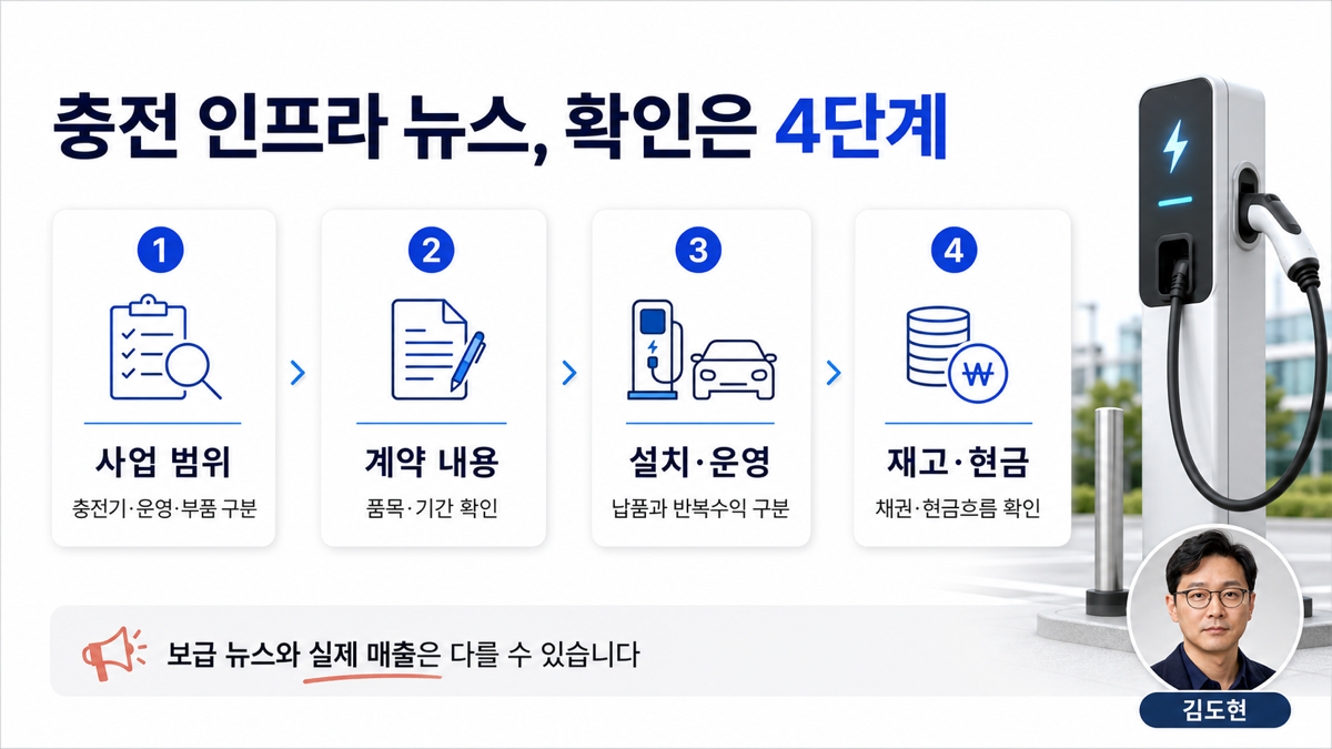 전기차 충전 인프라 관련주에서 설치 운영 부품 채택 수주와 현금흐름을 확인하는 카드뉴스