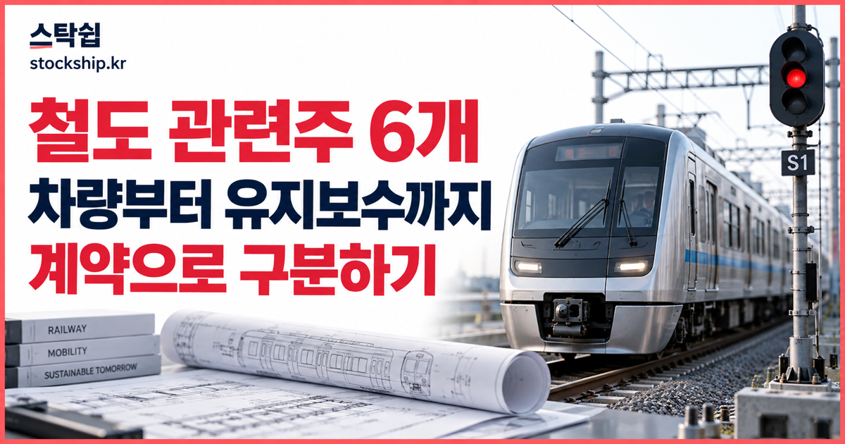 철도 관련주 6개, 차량·신호·설계와 유지보수 계약 비교 대표 이미지